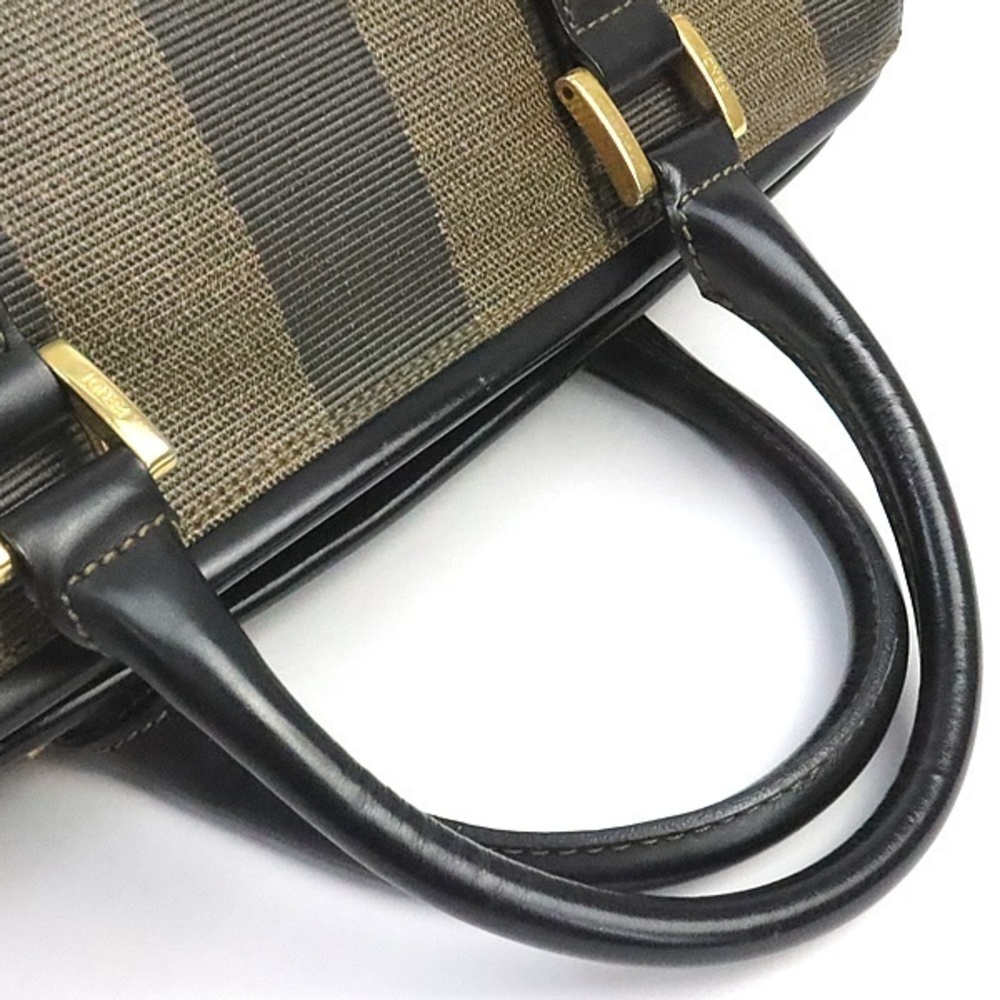 Fendi Pequin Boston Bag Leather Black - Picture 6 of 9